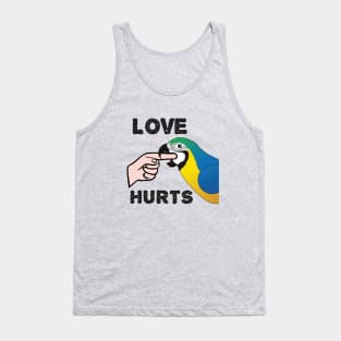 Love Hurts - Blue and Gold Macaw Parrot Tank Top